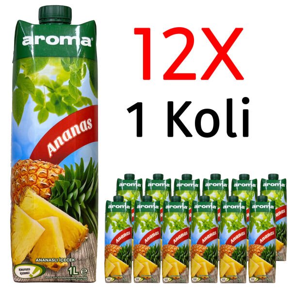 Aroma Nektar Ananas Meyve Suyu 1L 12 Adet