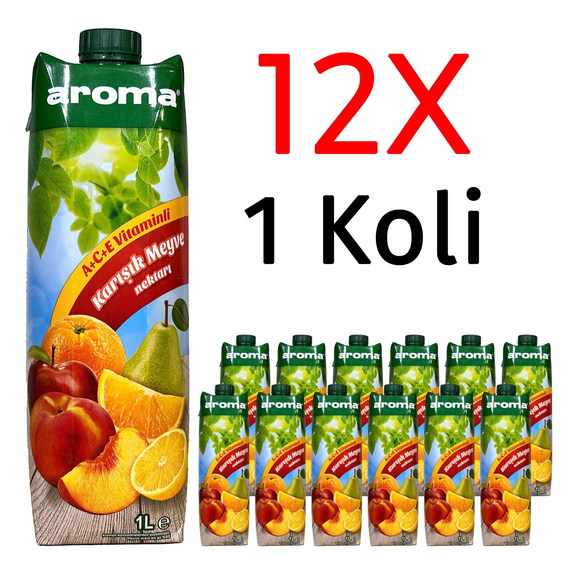 Aroma Nektar Karışık Meyve Suyu 1L 12 Adet
