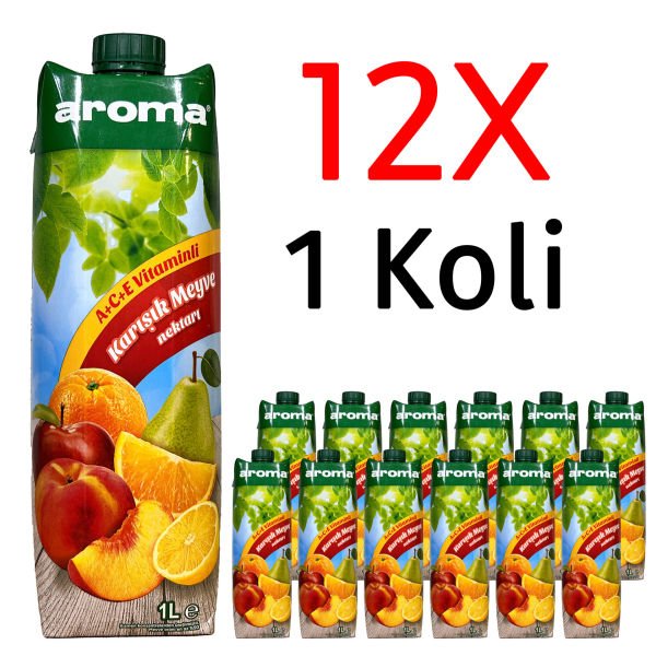 Aroma Nektar Karışık Meyve Suyu 1L 12 Adet
