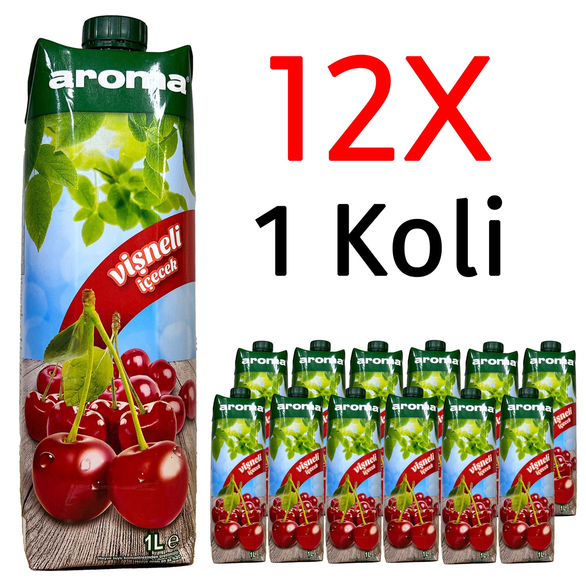 Aroma Nektar Vişne Meyve Suyu 1L 12 Adet