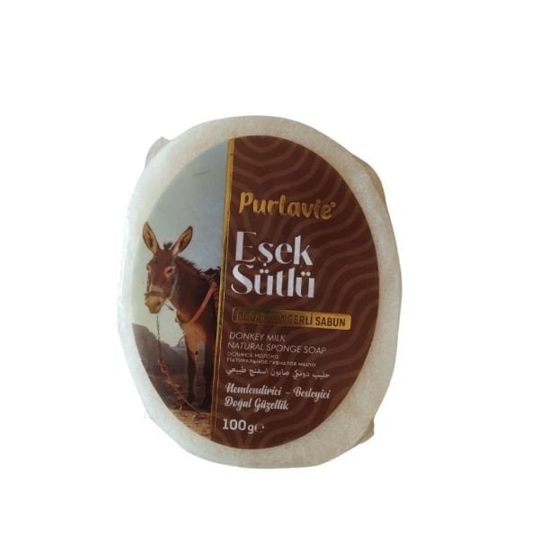 Purlavie Doğal Süngerli Sabun Eşek Sütü 100g