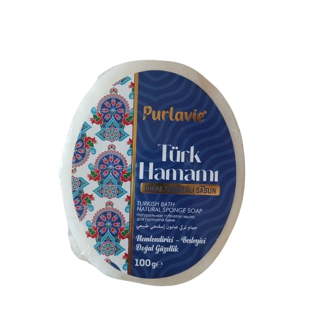 Purlavie Doğal Süngerli Sabun Türk Hamamı 100g