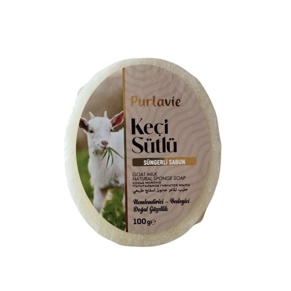 Purlavie Doğal Süngerli Sabun Keçi Sütü 100g