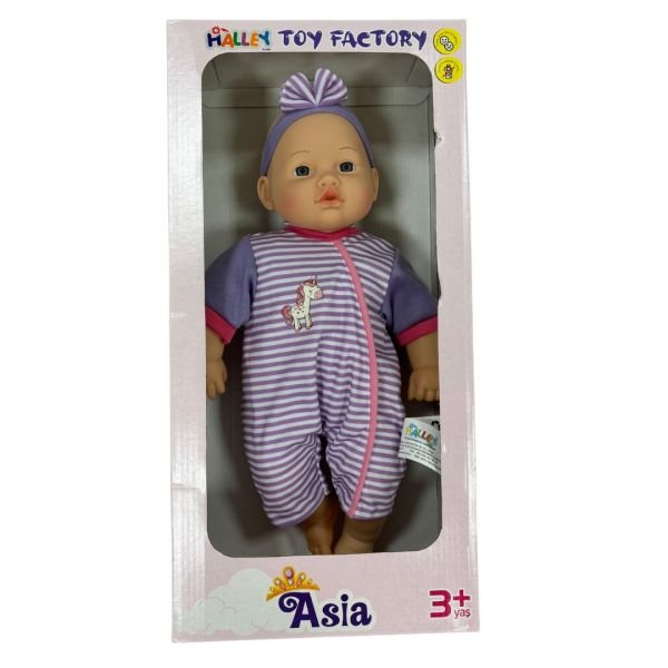 Halley Asia Oyuncak Bebek LİLA ÇİZGİLİ