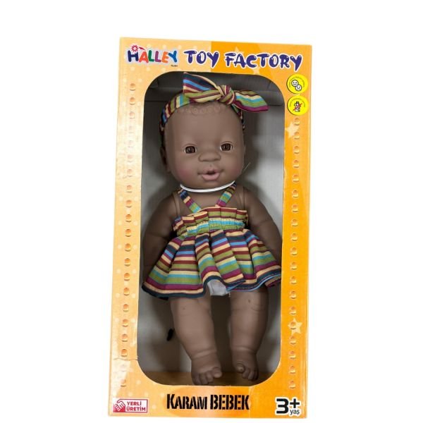 Halley Karam Bebek Oyuncak Bebek ÇİZGİLİ ELBİSELİ