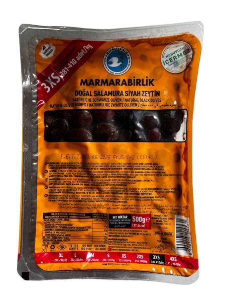 MARMARABİRLİK DOĞAL SALAMURA SİYAH ZEYTİN 500G