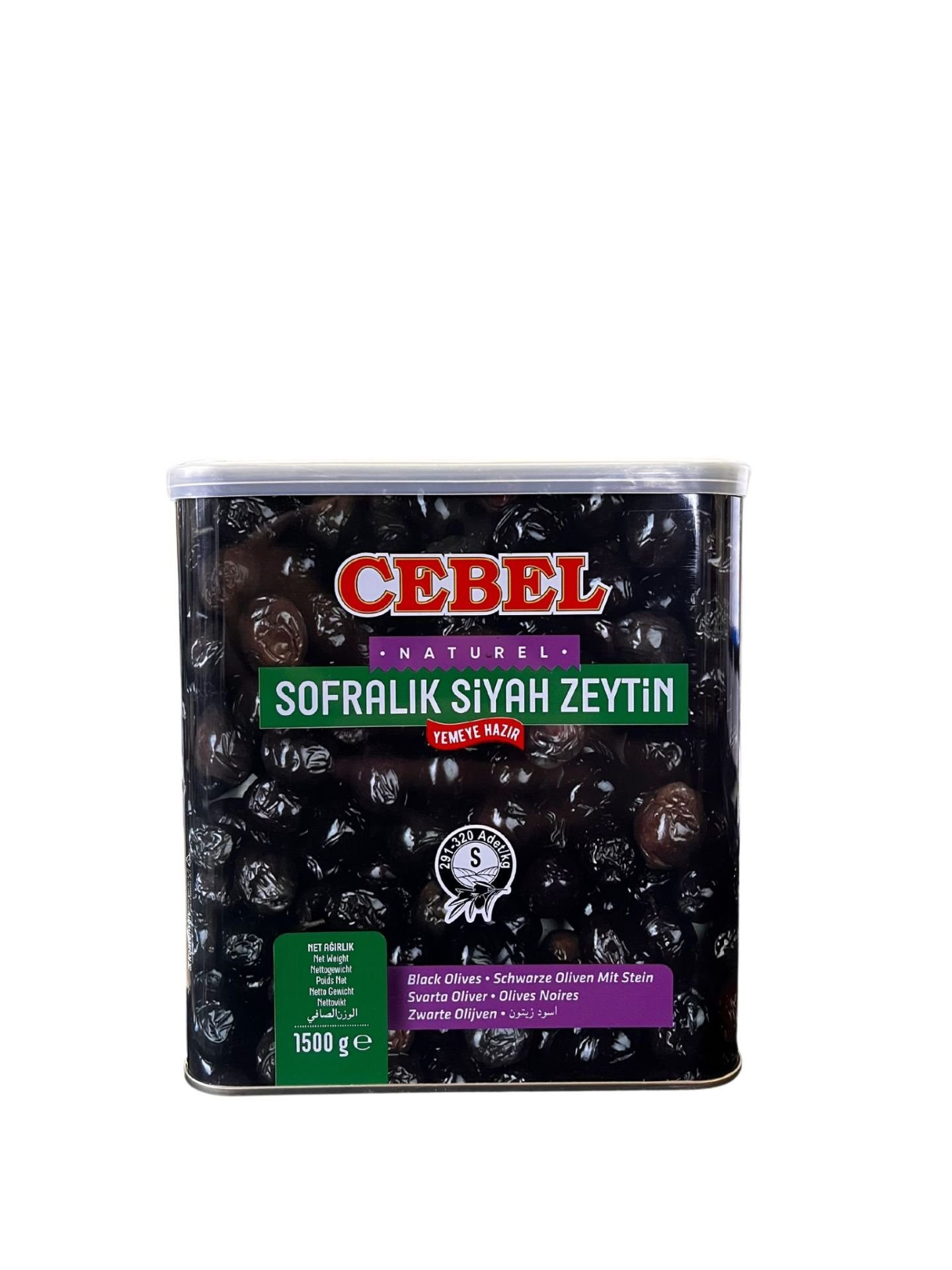 (CEBEL) SOFRALIK SİYAH ZEYTİN TENEKE 1500G