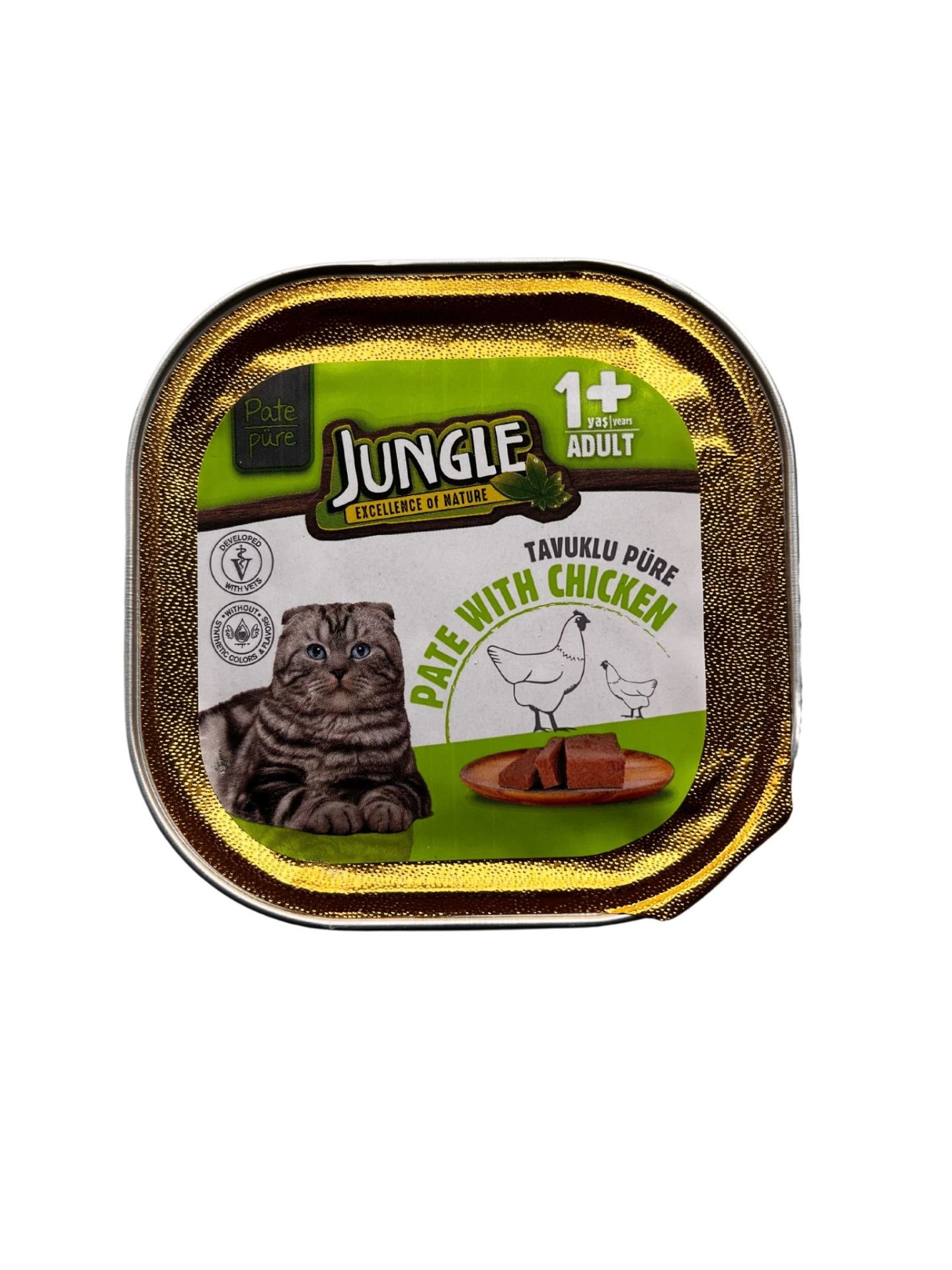 JUNGLE YETİŞKİN KEDİ (TAVUKLU PÜRE) 100G