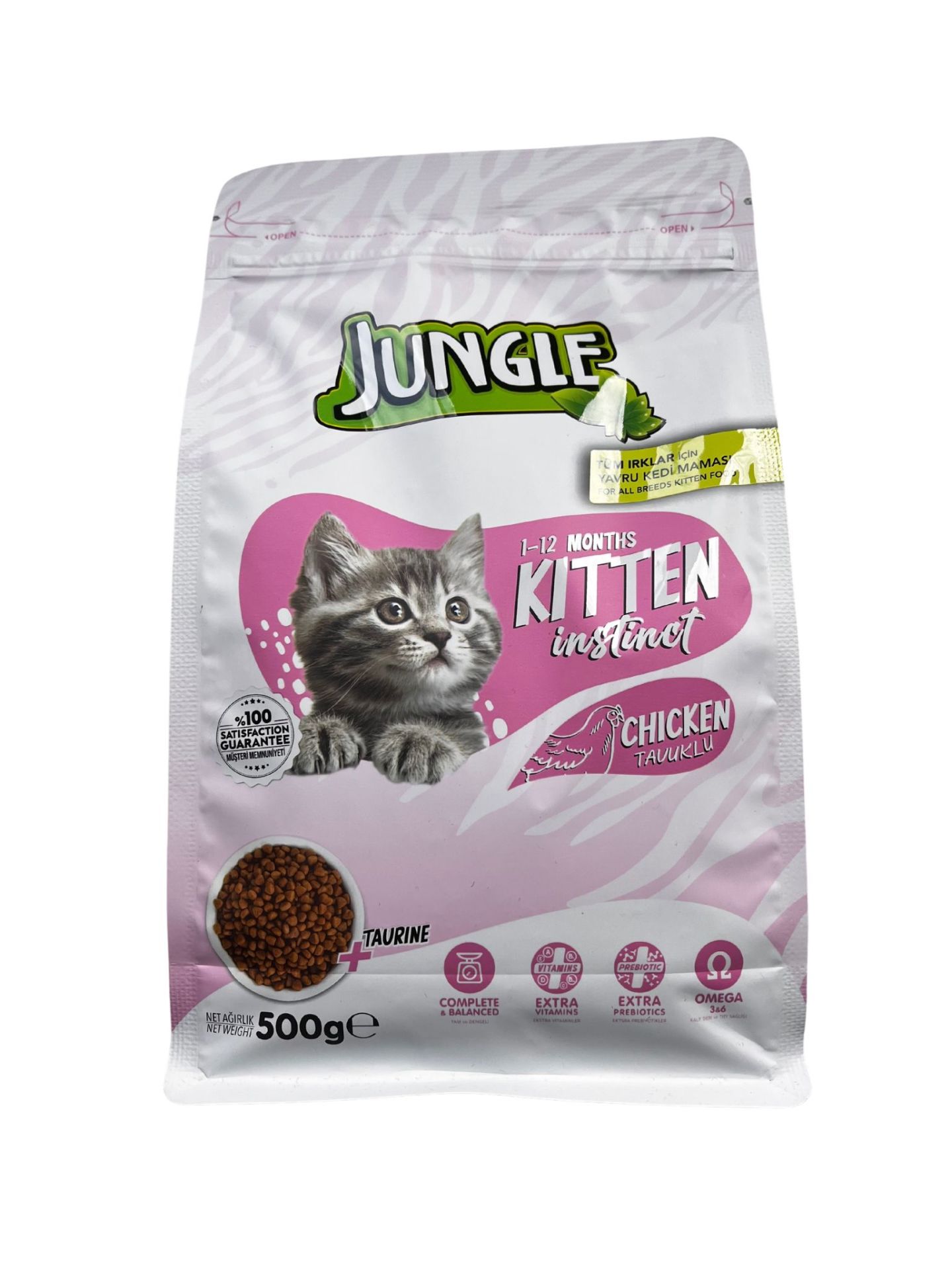 JUNGLE YAVRU KEDİLER İÇİN TAVUKLU MAMA 500G