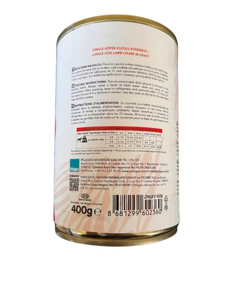 JUNGLE KÖPEK MAMASI KONSERVE 400G (KUZULU)