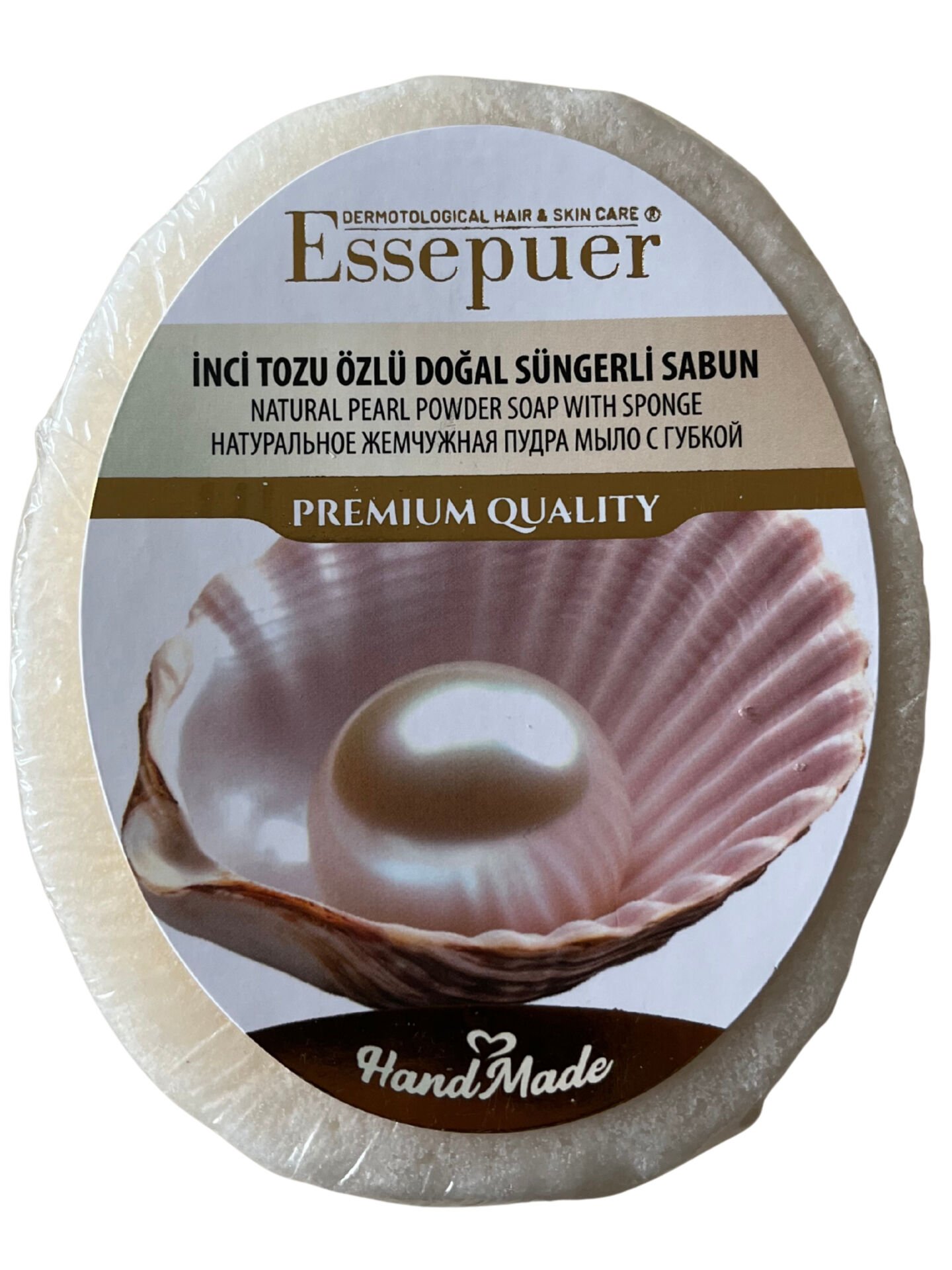 ESSEPUER İNCİ TOZU ÖZLÜ DOĞAL SÜNGERLİ SABUN 135 GR