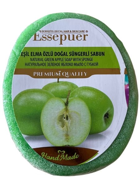 ESSEPUER YEŞİL ELMA ÖZLÜ DOĞAL SÜNGERLİ SABUN 135 GR
