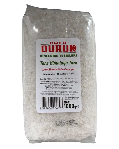ÖMER DURUK HİMALAYA TUZU 1000GR BEYAZ TANE