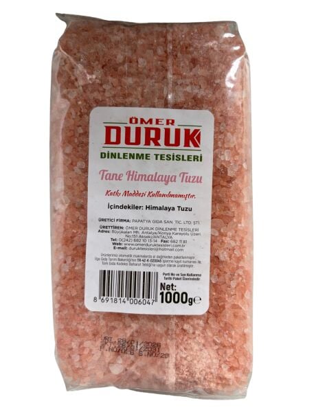 ÖMER DURUK HİMALAYA TUZU 1000GR PEMBE TANE