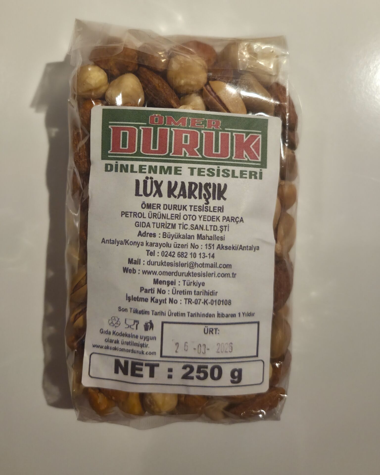 ÖMER DURUK ÇEREZ LÜX KARIŞIK 250GR