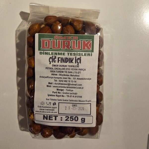 ÖMER DURUK ÇEREZ ÇİĞ FINDIK 250GR