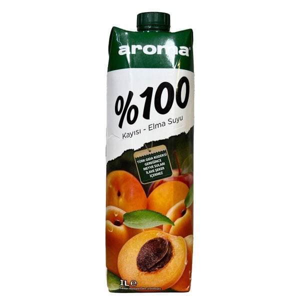 Aroma %100 Kayısı-Elma Meyve Suyu 1L