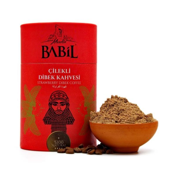 Mardin Babil Çilekli Dibek Kahvesi 200g Karton Silindir Kutu