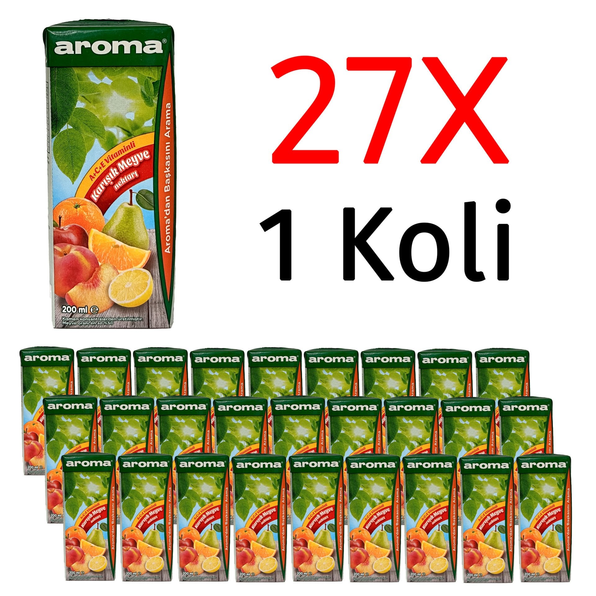 Aroma Nektar Karışık Meyve Suyu 200ml 27 Adet