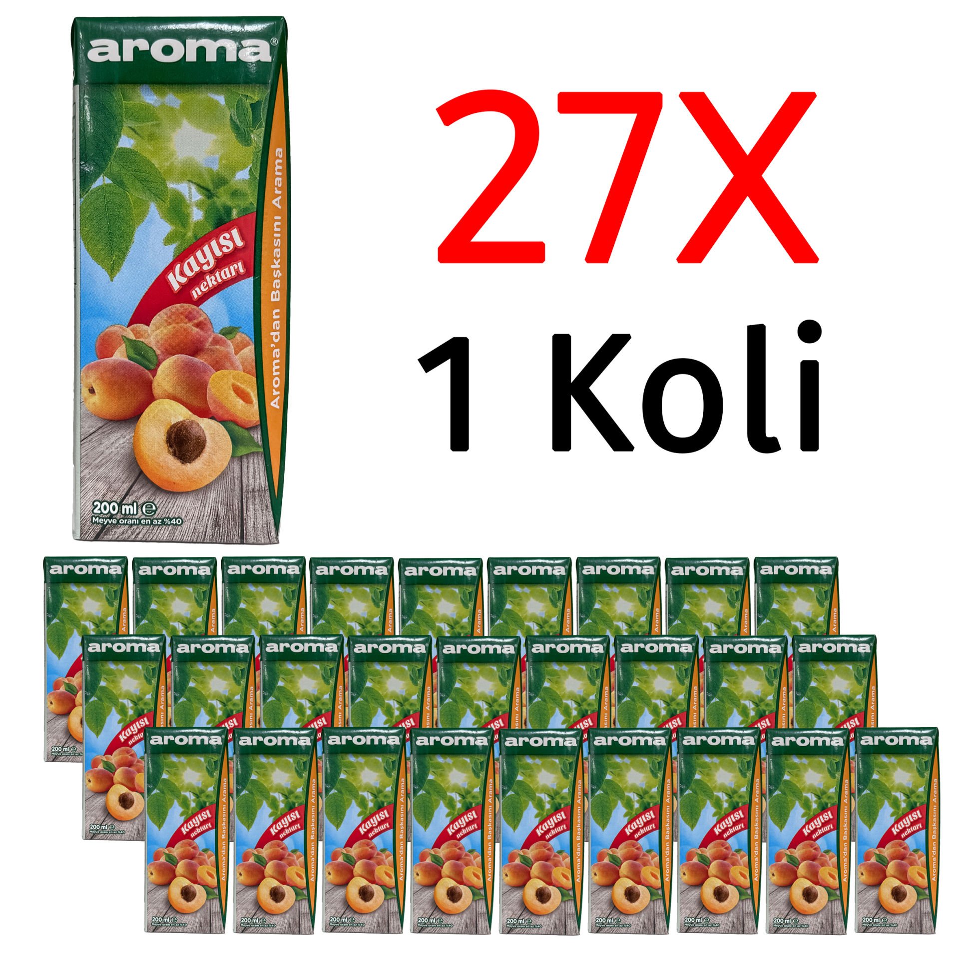 Aroma Nektar Kayısı Meyve Suyu 200ml 27 Adet
