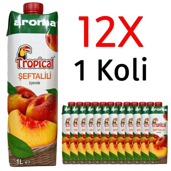 Aroma Tropical Şeftali Meyve Suyu 1L 12 Adet