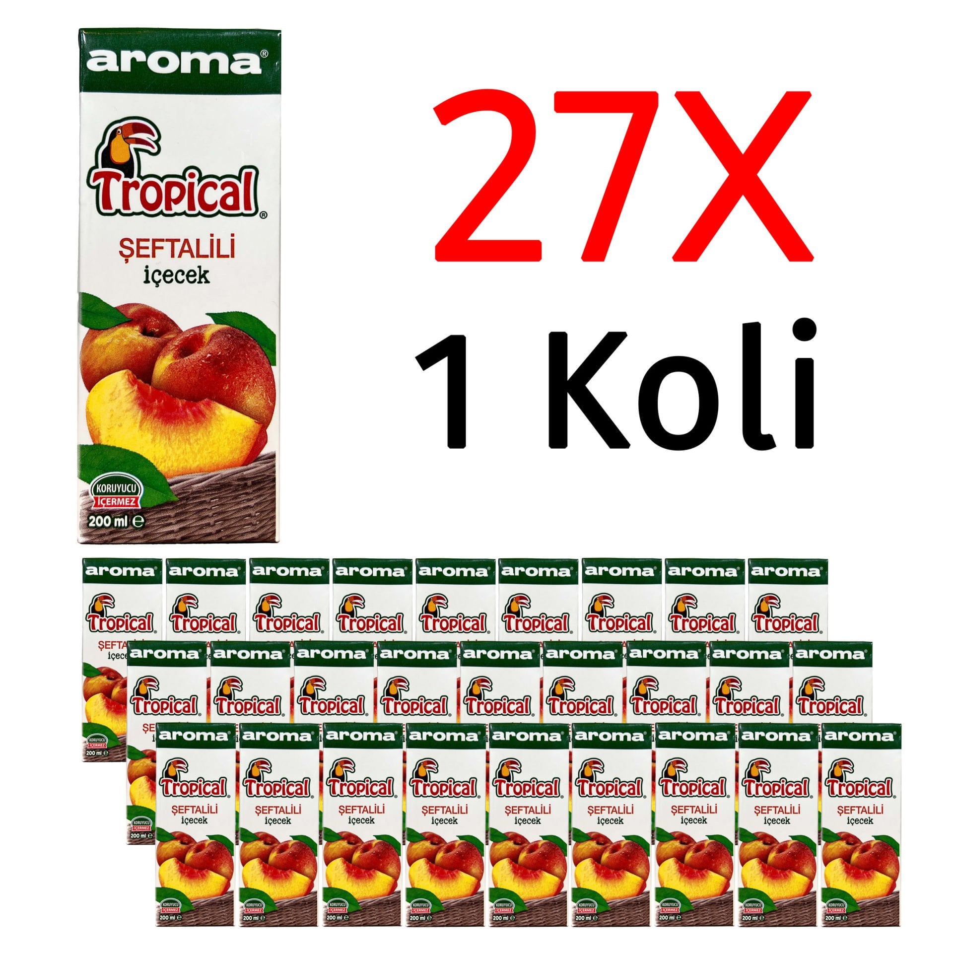 Aroma Tropical Şeftalili Meyve Suyu 200ml 27 Adet