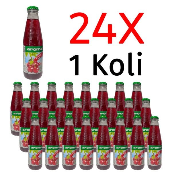 Aroma Vişneli 200CC Cam Meyve Suyu 24 Adet