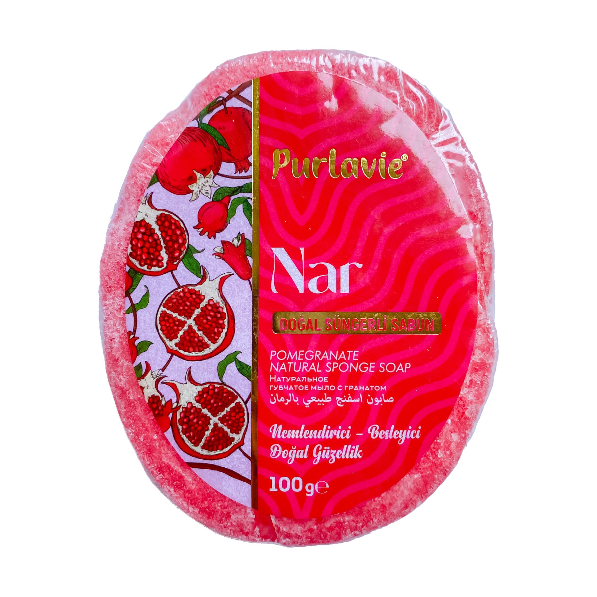 Purlavie Doğal Süngerli Sabun Nar 100g