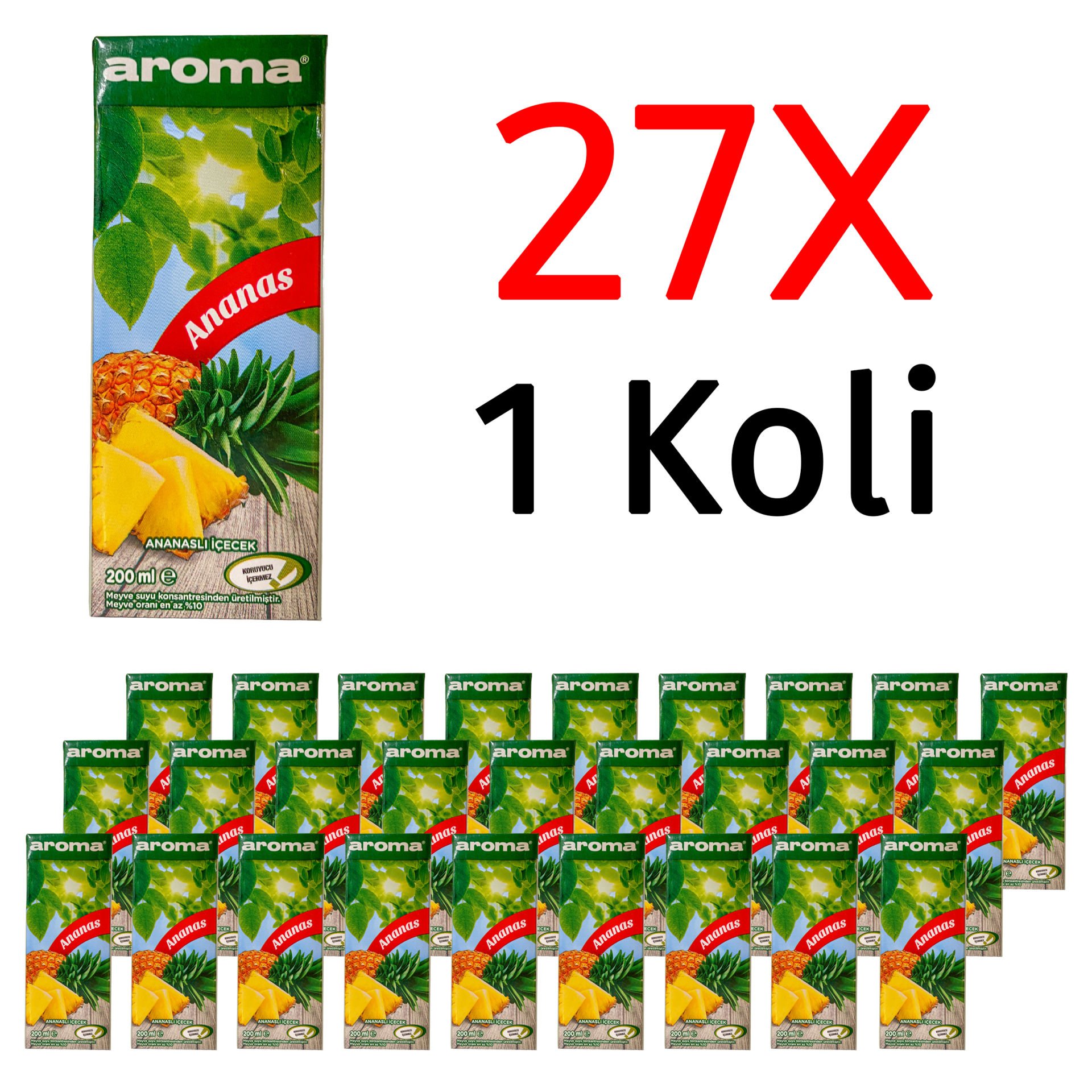 Aroma Nektar Ananas Meyve Suyu 200ml 27 Adet