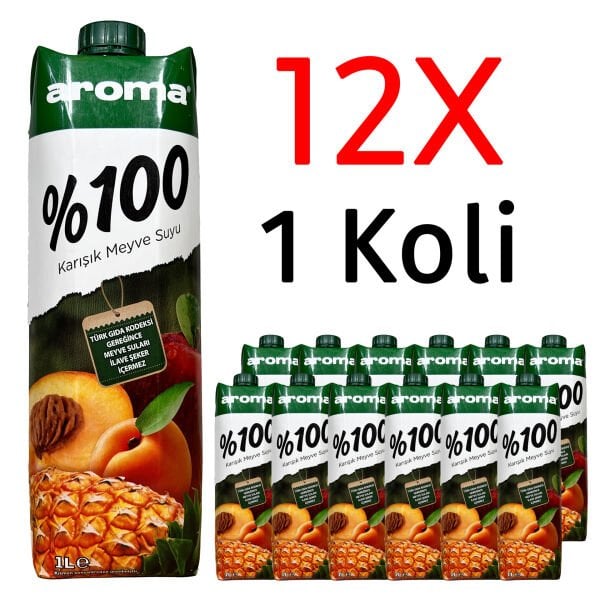 Aroma %100 Karışık Meyve Suyu 1L 12 Adet