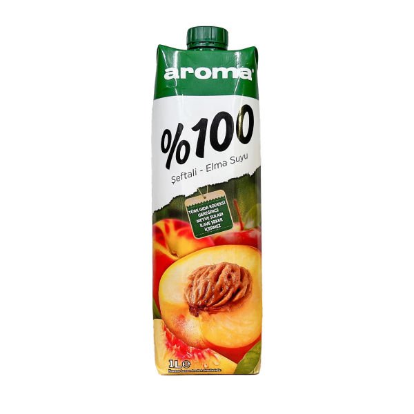 Aroma %100 Şeftali-Elma Meyve Suyu 1L 12 Adet